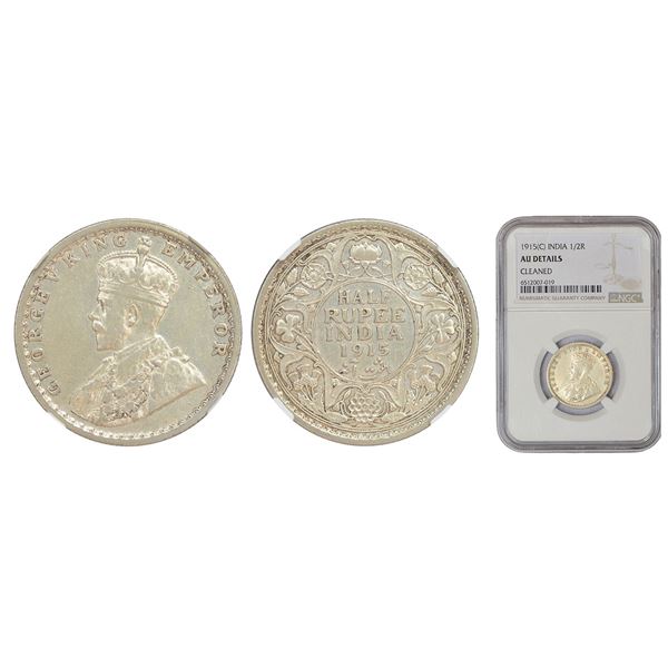 British India: George V, silver ½ rupee, 1915, Calcutta mint