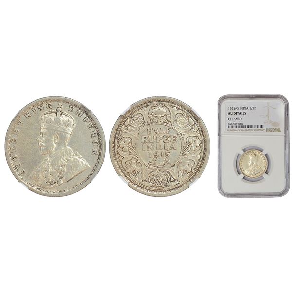 British India: George V, silver ½ rupee, 1915, Calcutta mint