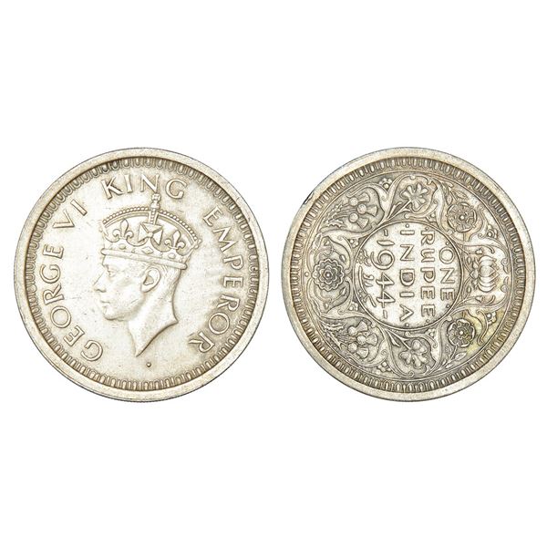 British India: George VI, half silver rupee, 1944, Bombay mint