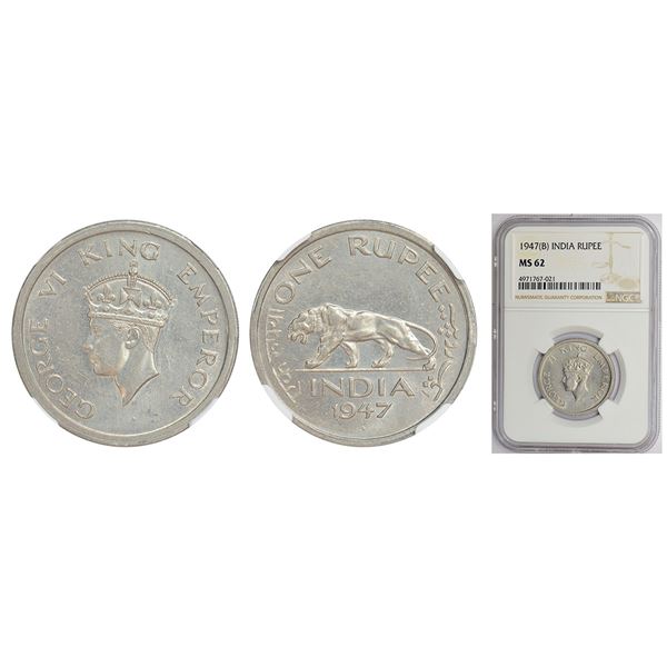 British India: George VI, nickel rupee, 1947, Bombay mint