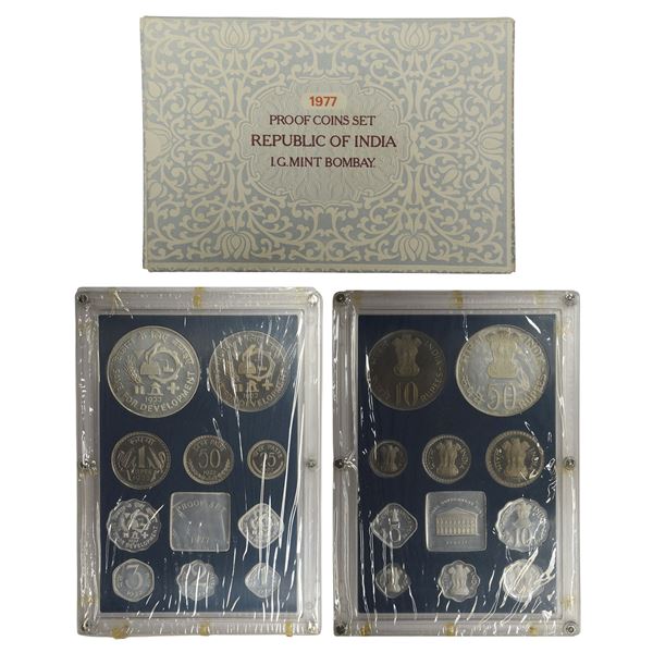 Republic of India: 1977, Save For Development, Proof set of 10 coins