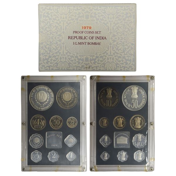 Republic of India: 1979, Happy Child Nation's Pride, Proof set of 10 coins
