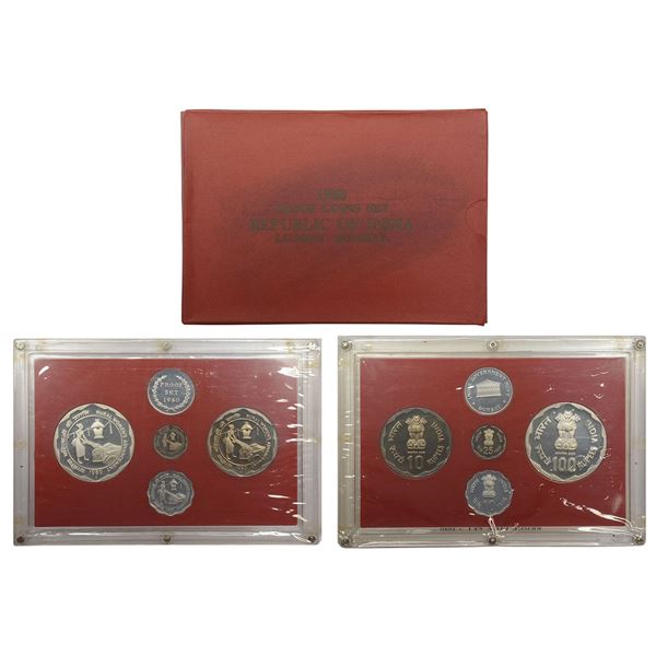 Republic of India: 1980, Rural Women's Advancement, Proof set of 4 coins