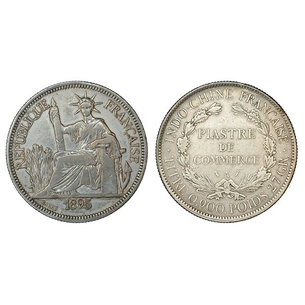 Foreign: French Indo-China, silver piastre, 1895, 'A' mintmark, KM 5a.1, 26.78g.