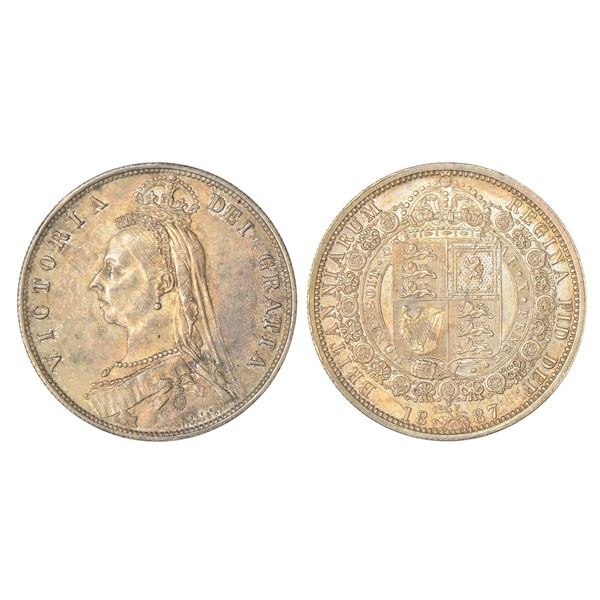 Foreign: Great Britain, Victoria, silver ½ crown, 1887, KM 764, 14.11g.