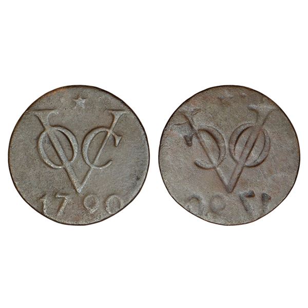 Foreign: Netherlands East Indies, copper duit, 1790, part brockage (lakhi)