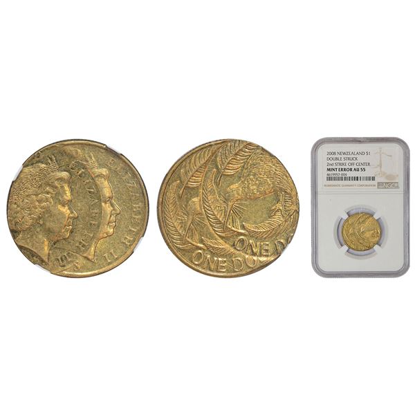 Foreign: New Zealand, Elizabeth II, error, aluminium bronze 1 dollar