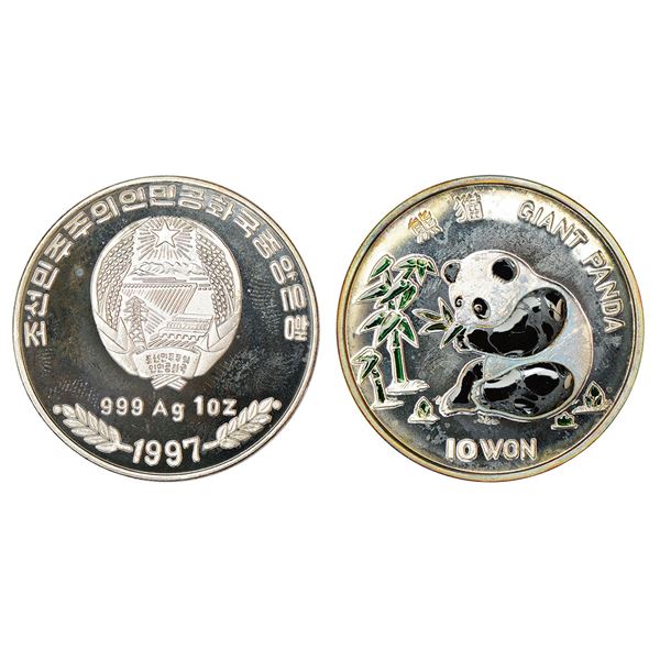 Foreign: North Korea, silver 10 won, 1997, KM 138.1, 30.96g.