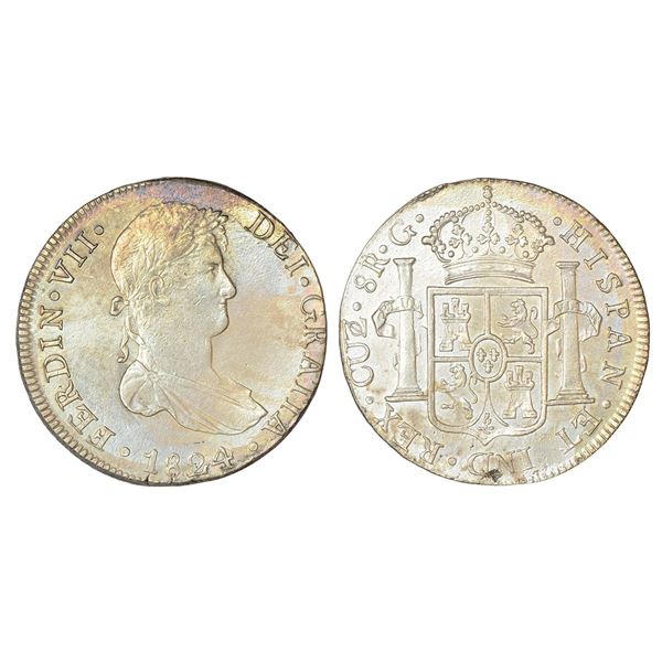Foreign: Peru, Ferdinand VII, silver 8 reales, 1824, 'CUZCO/G' mintmark