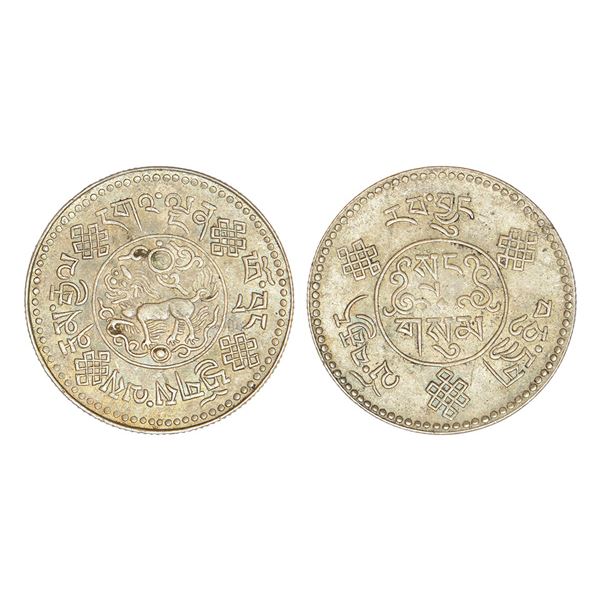 Foreign: Tibet, silver 3 srang, BE 16-8 (1934 AD), KM Y25, 12.58g.