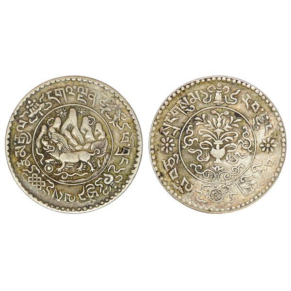 Foreign: Tibet, silver 3 srang, KM Y26, 12.05g.