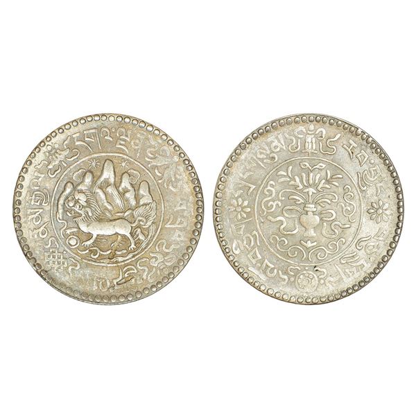 Foreign: Tibet, silver 3 srang, KM Y26, 11.93g.