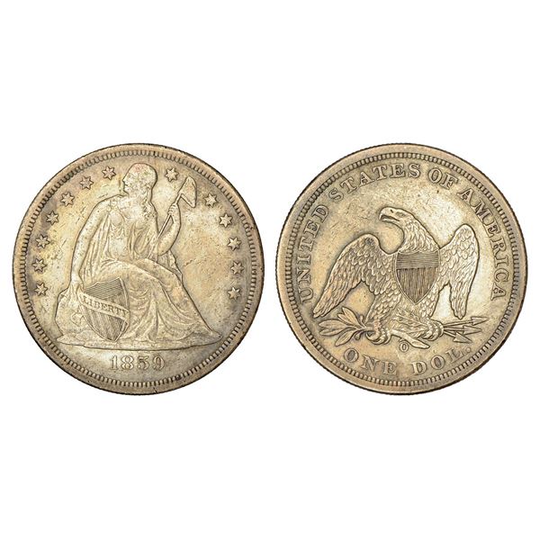 Foreign: United States of America, silver dollar, 1859, 'O' mintmark, KM 71
