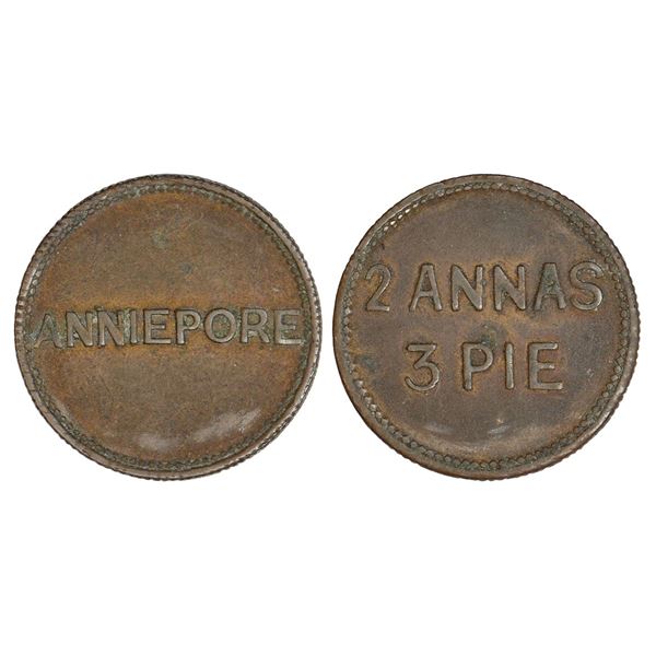 Medals: Assam Surma Valley Tea Gardens, zinc token, 2 annas 3 pie