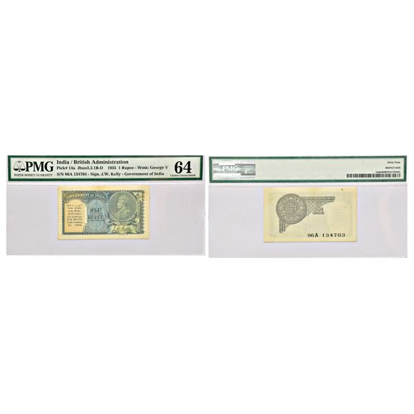 Paper Money: British India, George V, 1 rupee, 2nd issue, 1935, signed by J.W. Kelly