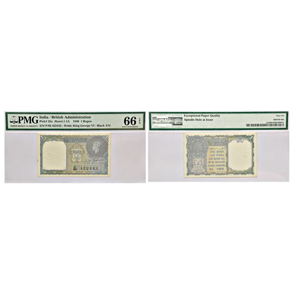 Paper Money: British India, George VI, 1 rupee, 1940, signed by C.E. Jones