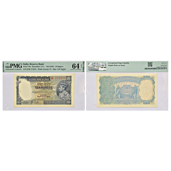 Paper Money: British India, George VI, 10 rupees, 1st issue, ND (1938)