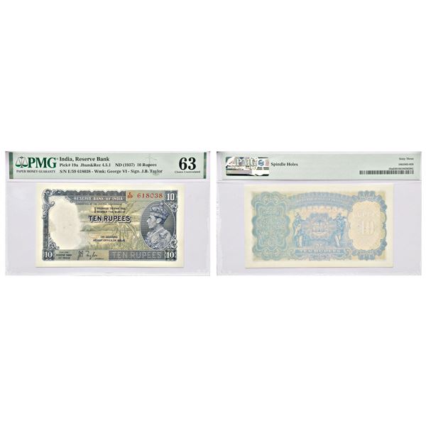 Paper Money: British India, George VI, 10 rupees, 1st issue, ND (1938)