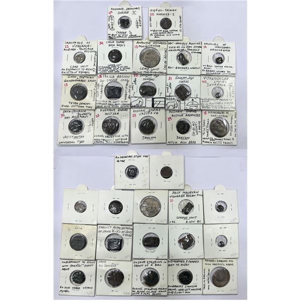 Large Lots: A group of 17 copper and lead coins