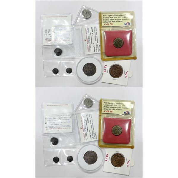 Large Lots: A group of 7 assorted copper and billon coins