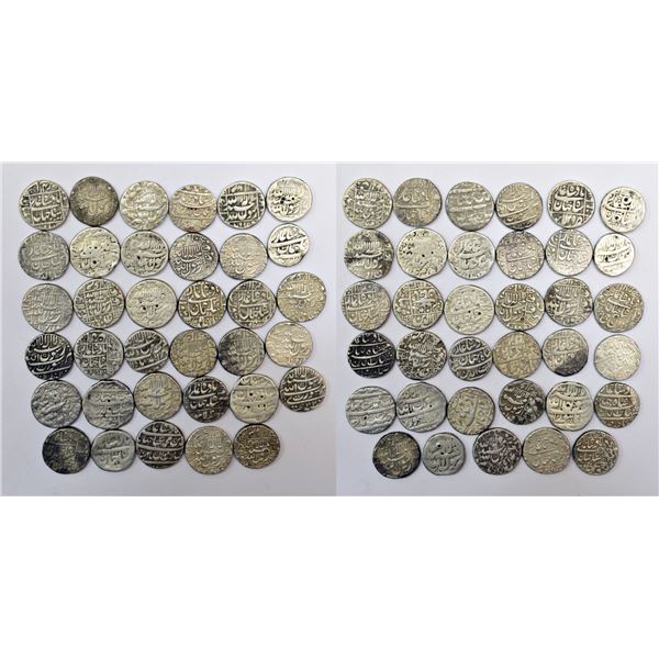 Large Lots: A group of 35 Shah Jahan silver rupee