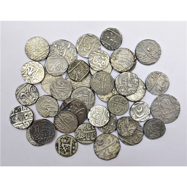 Large Lots: A group of 39 mostly Princely States silver rupee
