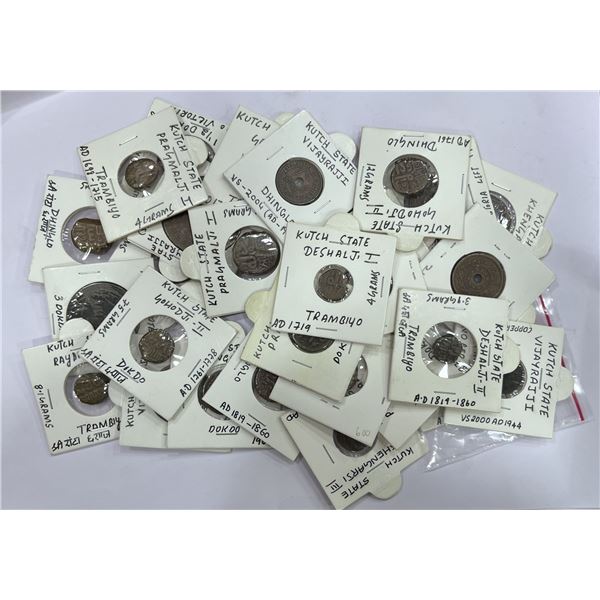 Large Lots: A group of 28 Kutch state copper coins