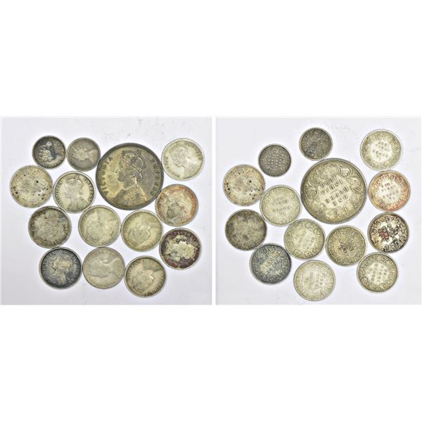 Large Lots: A group of 14 Victoria Empress silver coins