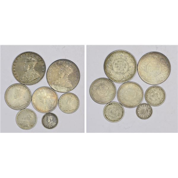 Large Lots: A group of 7 George V silver coins