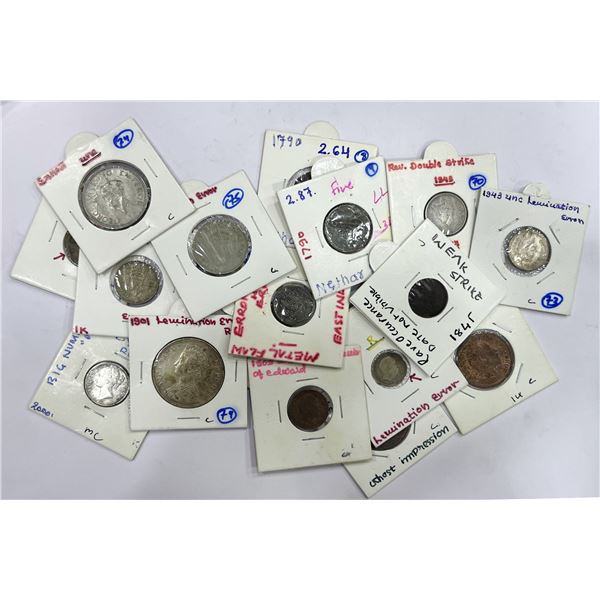 Large Lots: A group of 17 Error mostly from British India era coins