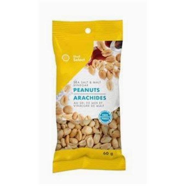 12 Bags of 60g Sea Salt & Malt Vinegar Peanuts