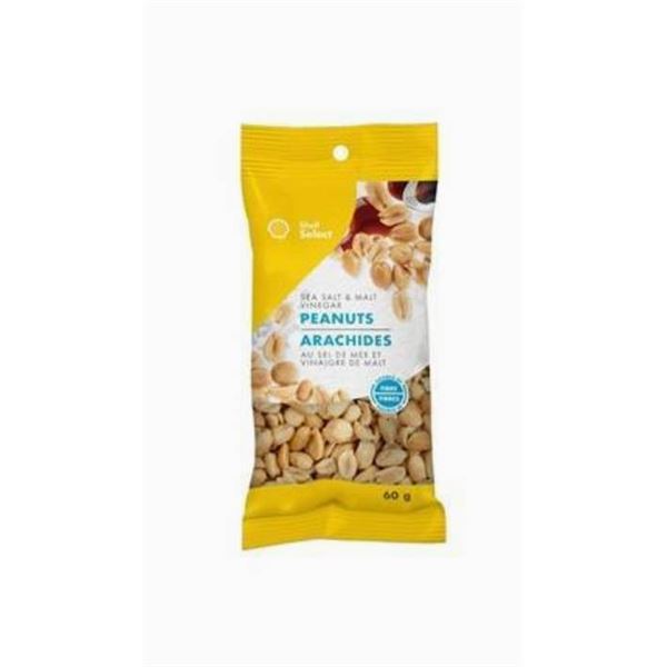 11 Bags of Shell Select Sea Salt and Malt Vinegar Peanuts 60g Each