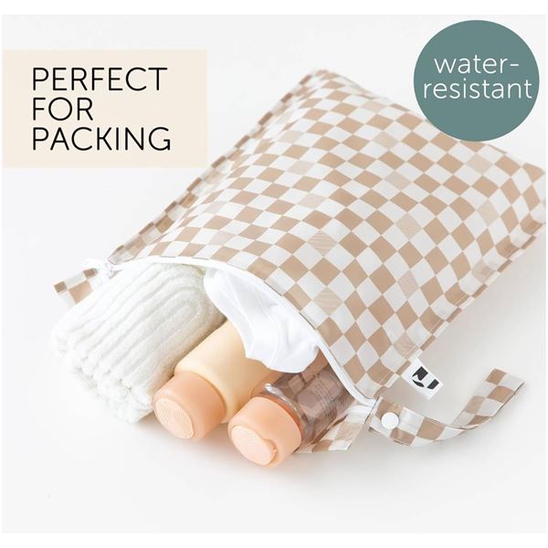 Bumkins Wet Bag for Wet Items, Checkerboard Design, 2.5L Capacity