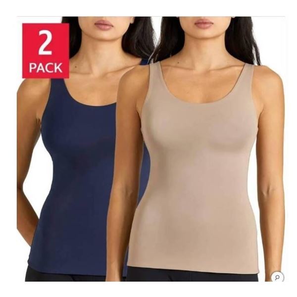 2 Pack Frank And Oak Womenâ€™s Smoothing Contour Tank, Size Large