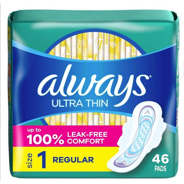 46-Count Always Ultra Thin Pads Ultra Mince Jumbo Pack