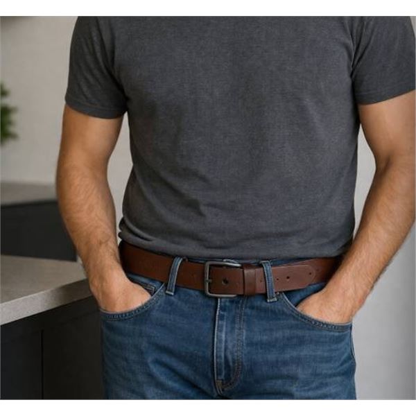 Levi's Men's Leather Belt With Metal Buckle - Size XL (40-42)