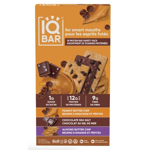Pack of IQBAR Protein Bar Variety Pack,Â  45 g each
