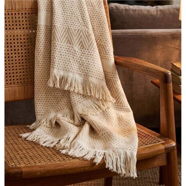 Made In Portugal Taupe Throw Blanket 100 cm x 178 cm