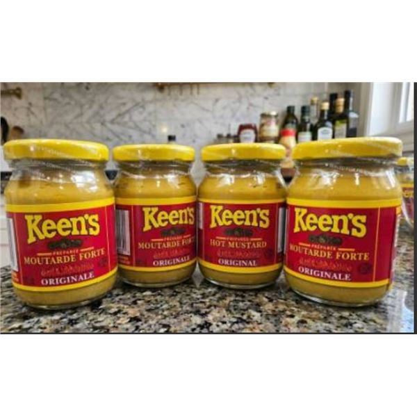 4 Keen's Prepared Hot Mustard Jars, 100 mL Each