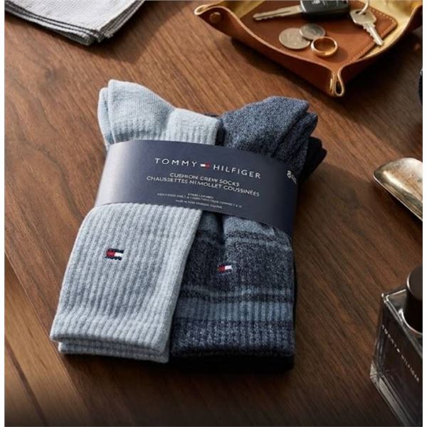 Tommy Hilfiger Cushion Crew Socks, Assorted Colors, 8 Pairs