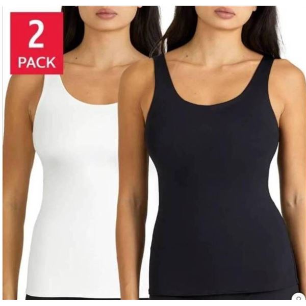 @ Pack Frank And Oak Womenâ€™s Smoothing Contour Tank, Size L/G White & Black