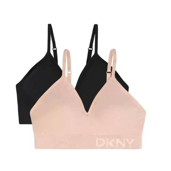 DKNY 2-Pack Seamless Bra, Size L/G, Soft Stretch Fabric, Convertible Straps