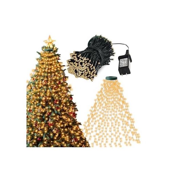 Christmas Tree Lights, Cascading Twinkle Lights for Christmas Tree, 6.6FTÃ—16 Lines, 400 Di