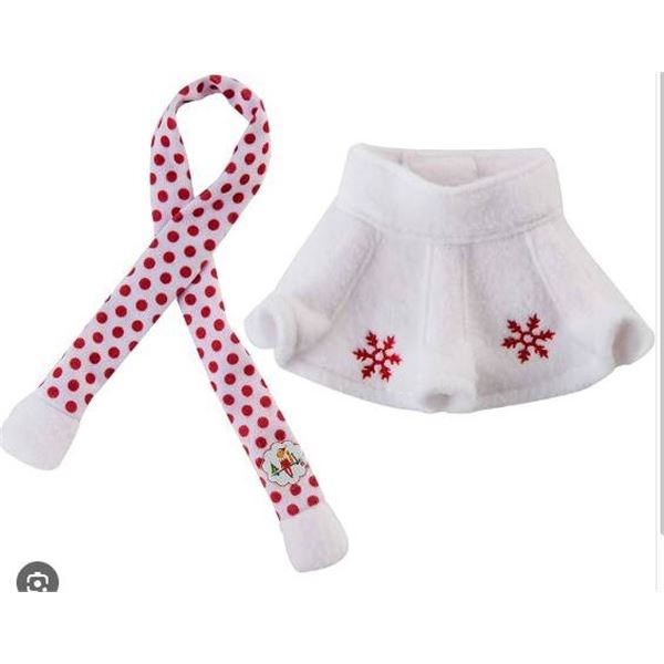 Elf on the Shelf Claus Couture Snowflake Skirt and Scarf Set