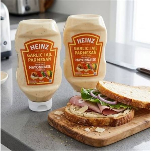 Heinz Garlic Aioli Parmesan Mayonnaise Style Sauce 750 mL (Set of 2)