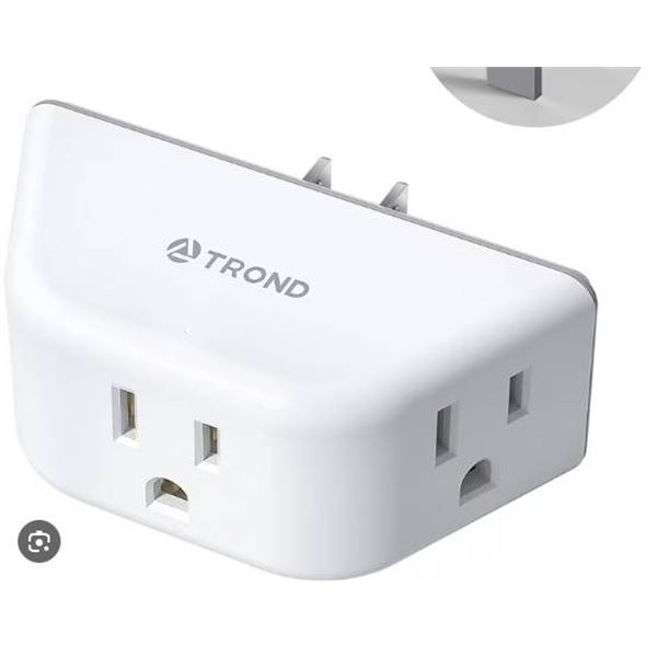 Trond TD-EA37B 2-Prong to 3-Prong Outlet Adapter, 1875W, UL94 V-0 Rated