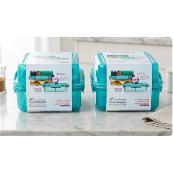 Sistema To Go LunchStack Square Food Storage Containers, Set of 4
