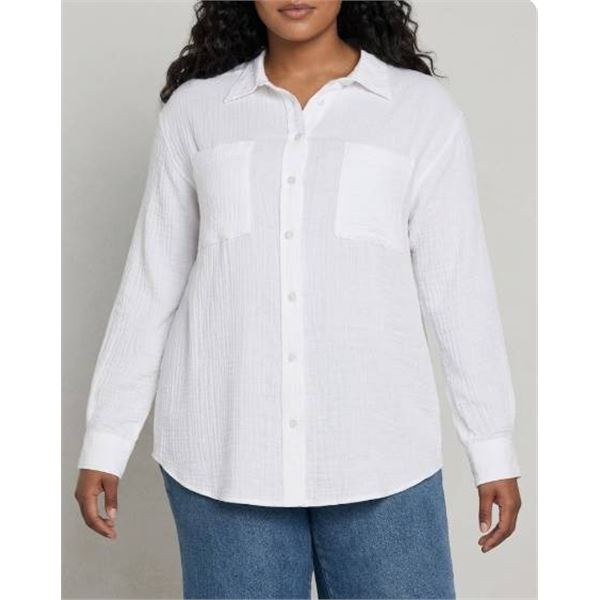 Gap Women's Long Sleeve Shirt, Size XL, White