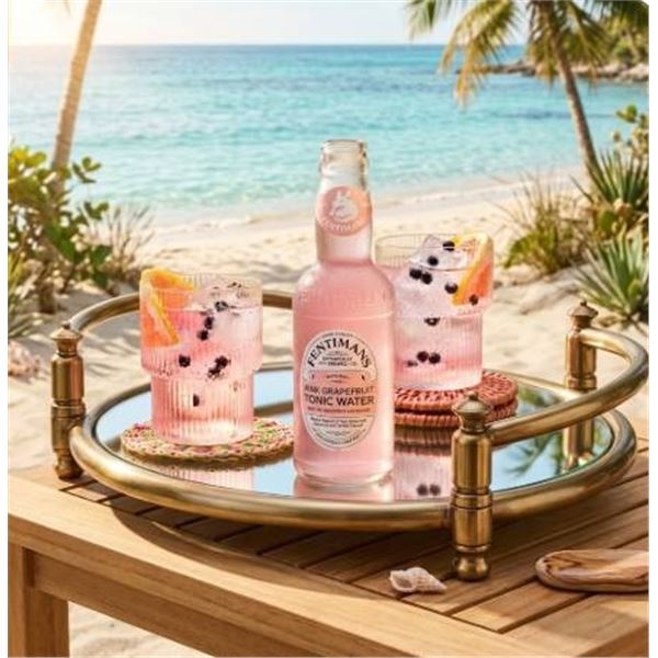 Fentimans Pink Grapefruit Tonic Water, 8 x 500mL Bottles