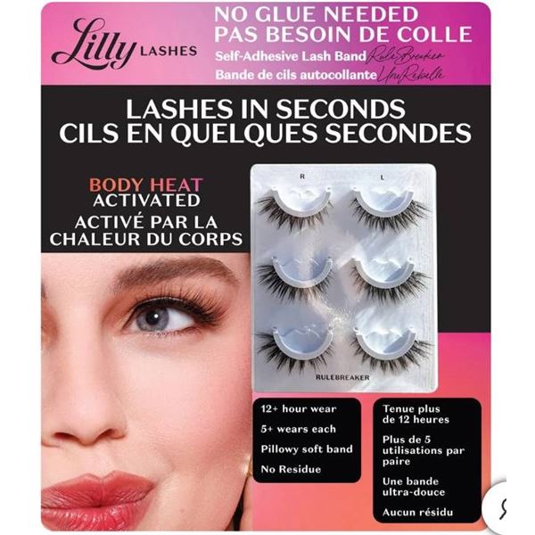 Lilly Lashes Rule Breaker - Self-adhesive false eyelashes, 3 pairs